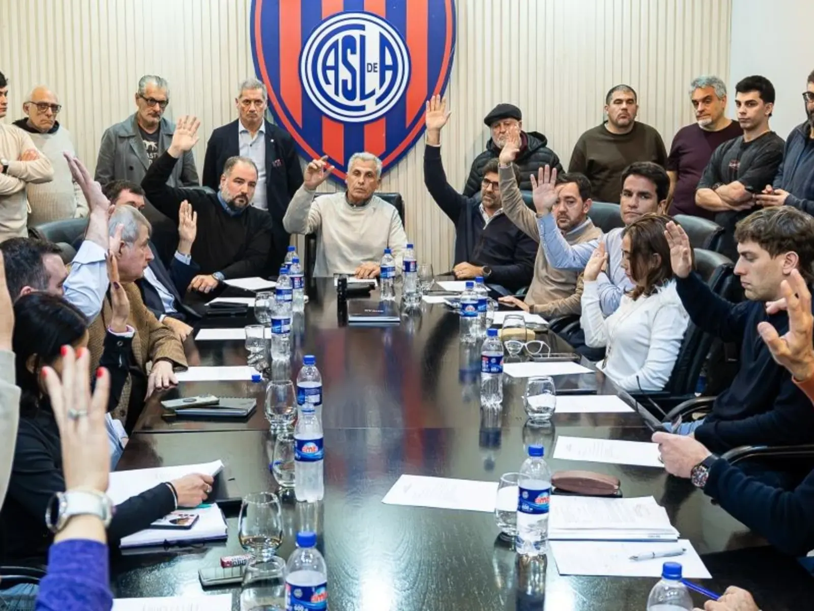 San Lorenzo supporters at a football match in Buenos Aires