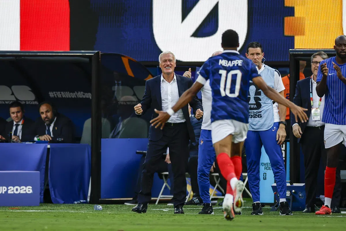 France national football team players during a training session.