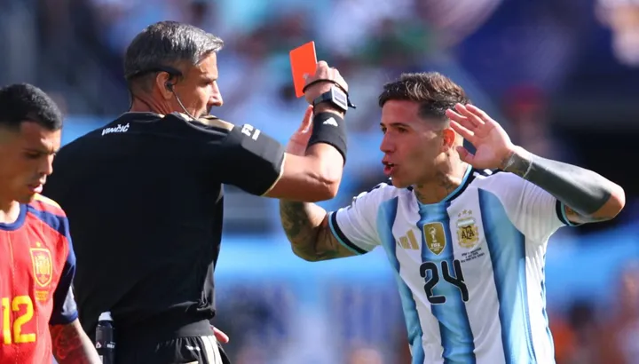 Enzo Fernandez Red Card Marks Unwanted World Cup Final Record for Argentina