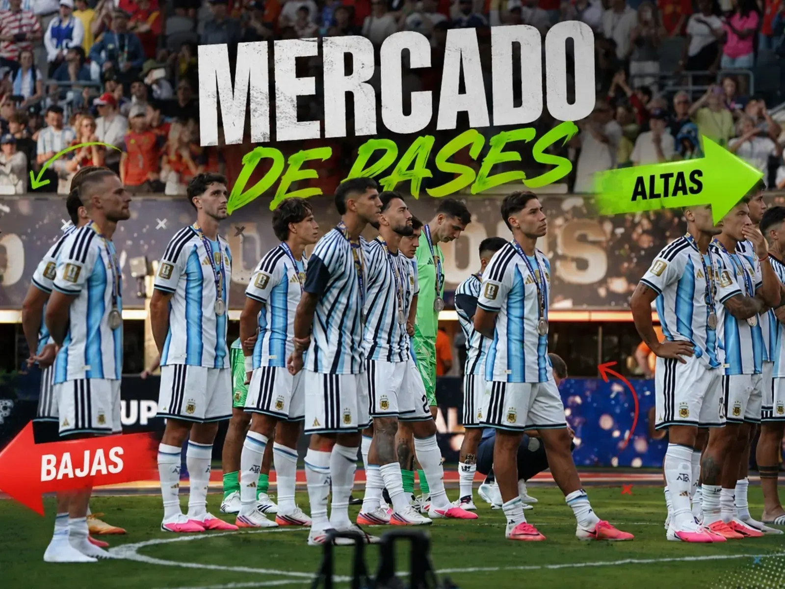 Argentina national team players during an international football match