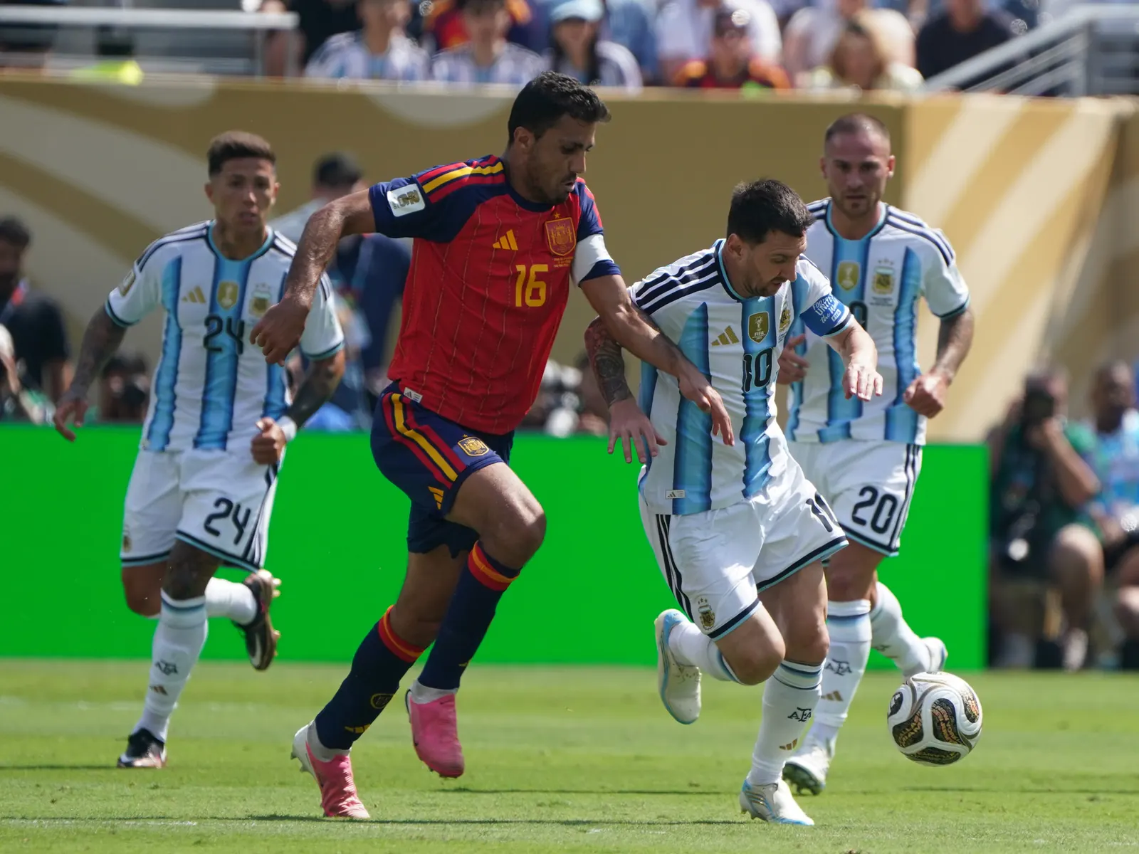 Lionel Messi playing for Argentina during the 2026 World Cup