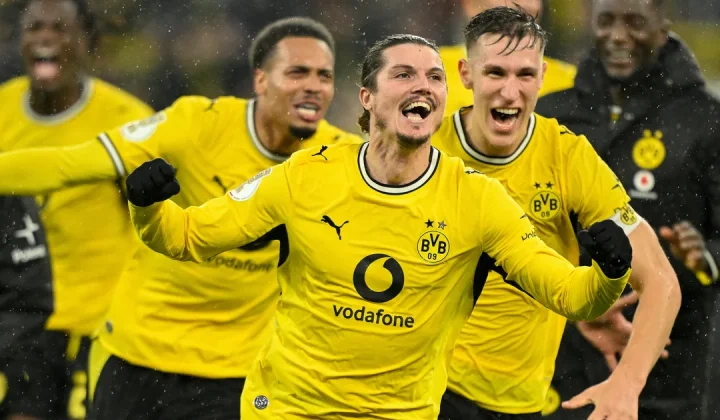 Sabitzer’s stoppage-time free kick sends Dortmund past Bremen